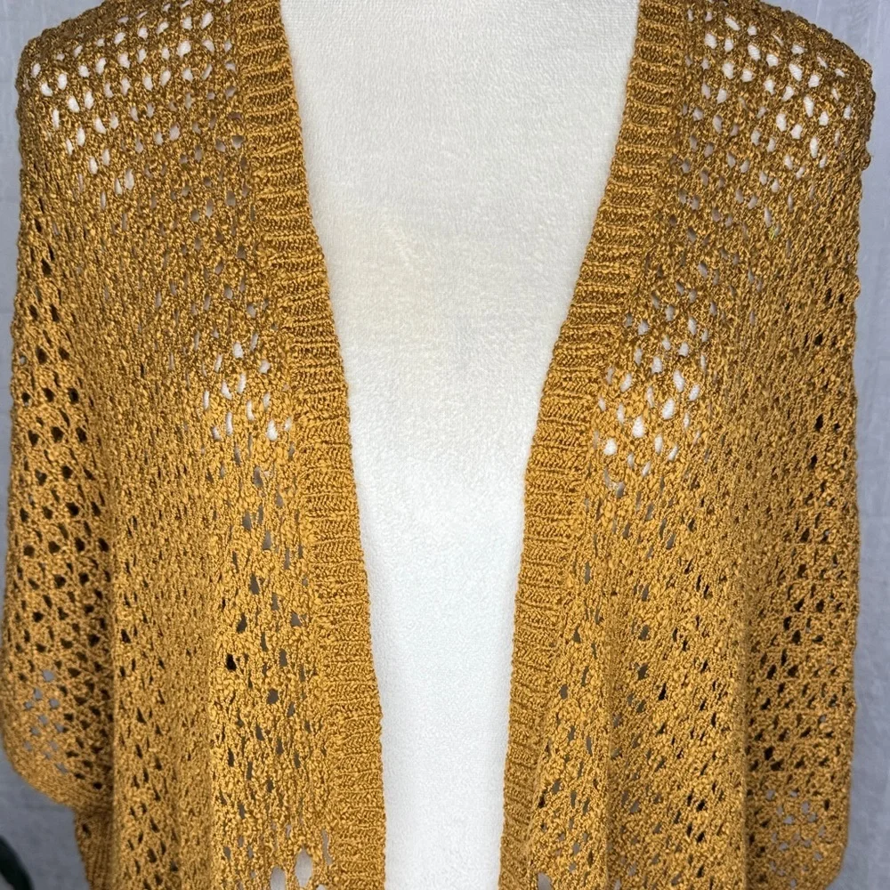 Knox Rose Honey Open-Knit Poncho